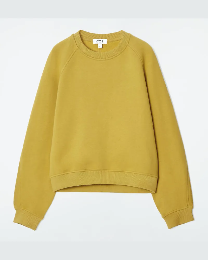 COS Baumwolljersey-Sweatshirt Mit Kokonsilhouette Gelb