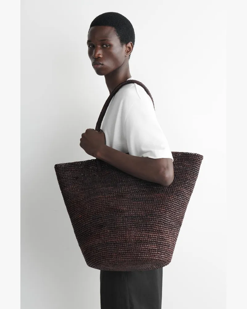 COS Handgewebte Oversized-Tote Bag - Stroh Braun