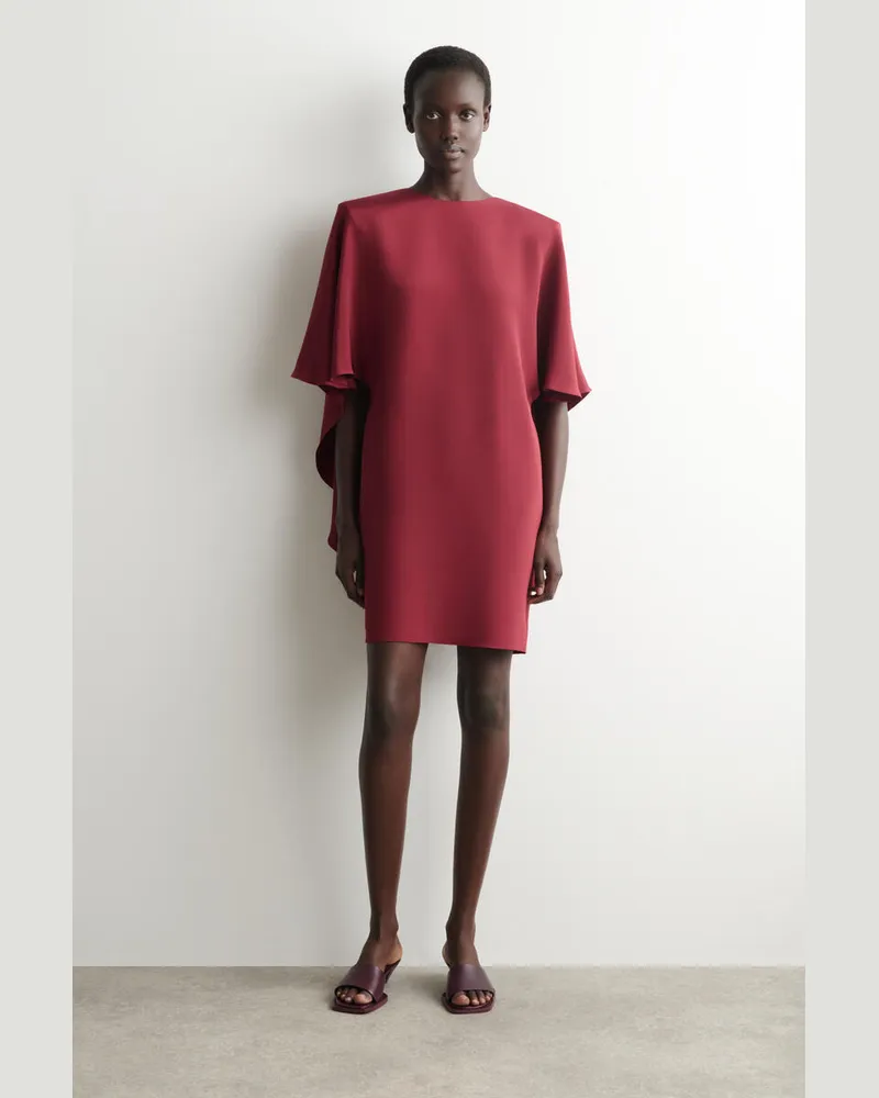 COS Drapiertes Seidenminikleid Rot