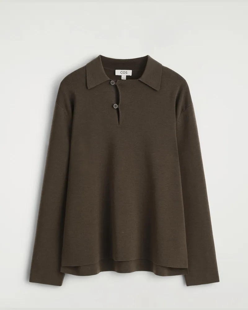 COS Polopullover Aus Wolle Braun
