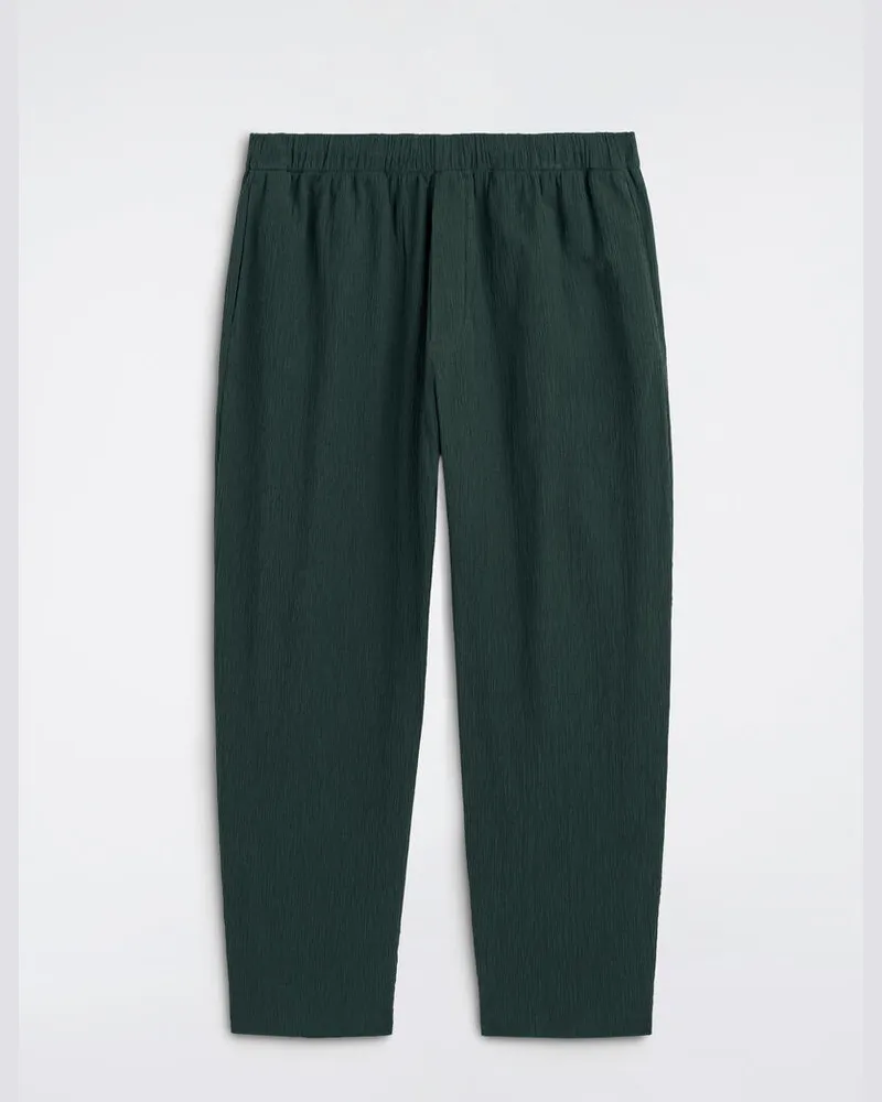 COS Schmal Zulaufende Baumwollhose In Knitteroptik Grün