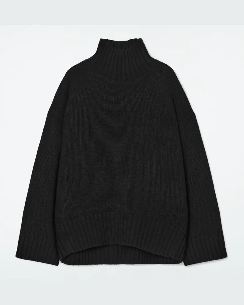 COS Grobstrickpullover Aus Kaschmir Mit Rollkragen Schwarz