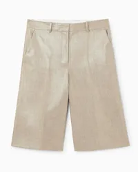 COS Bermudashorts Aus Metallic-Hopsack Helles