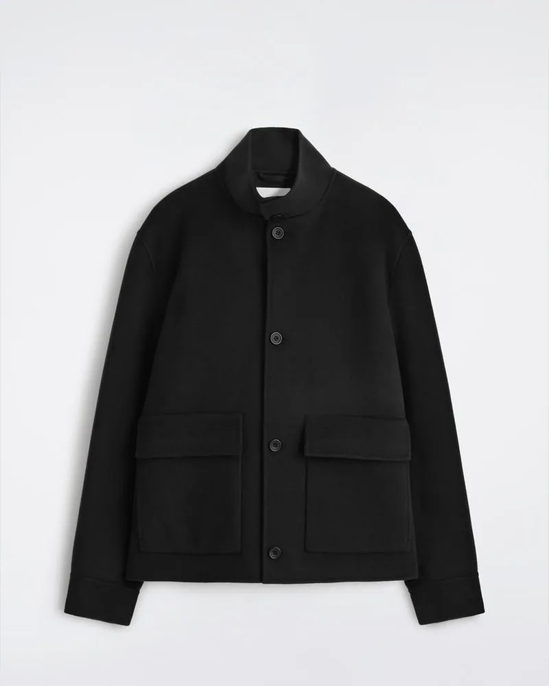 COS Jacke Aus Doubleface-Wolle Mit Kragen Schwarz