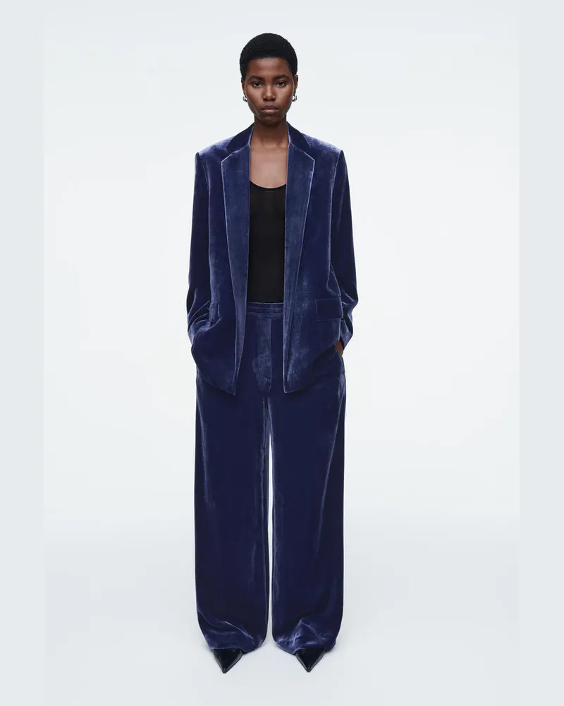 COS Hose Aus Samt Aus Seiden-Mix Blau