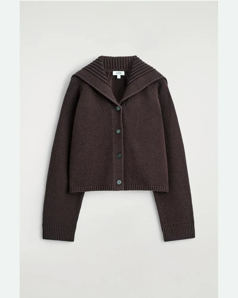 COS Strickjacke Aus Wolle Mit Matrosenkragen Braun