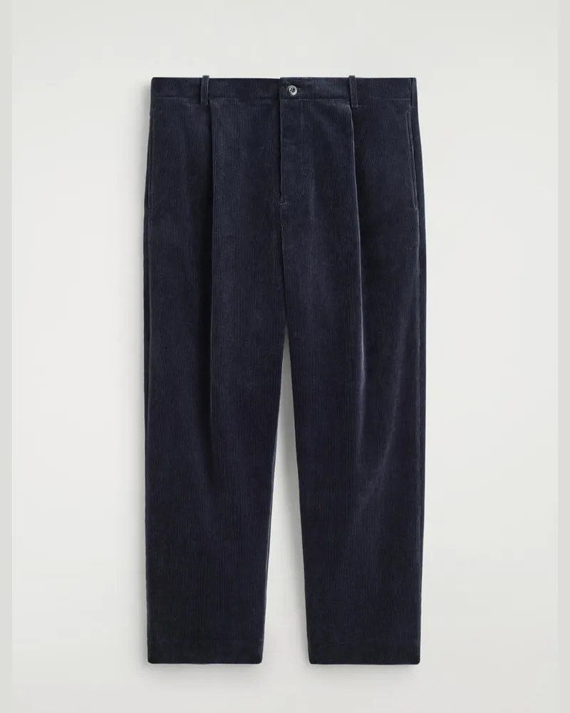 COS Cordhose Mit Geradem Bein Und Falten Blau