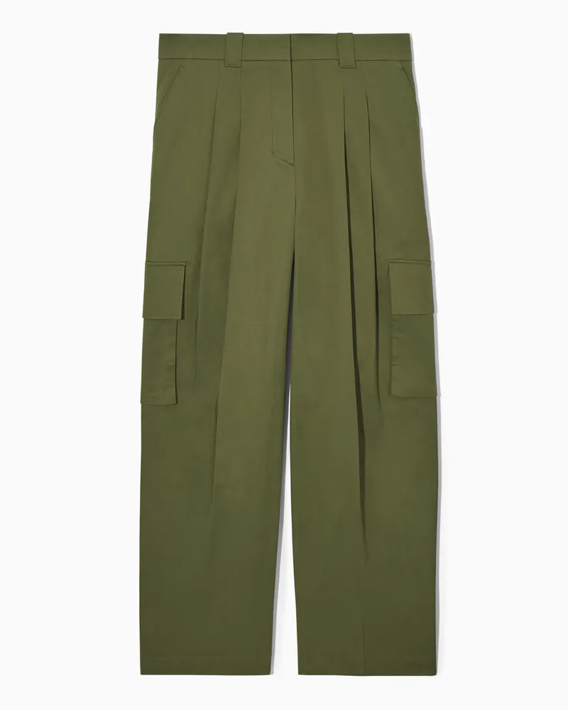 COS Cargohose Mit Weitem Bein Grün
