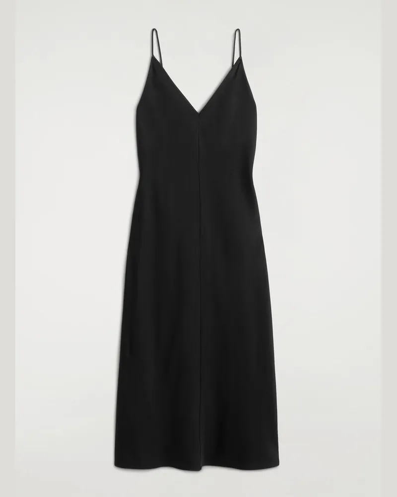 COS Slipdress Aus Crêpe In Midilänge Schwarz