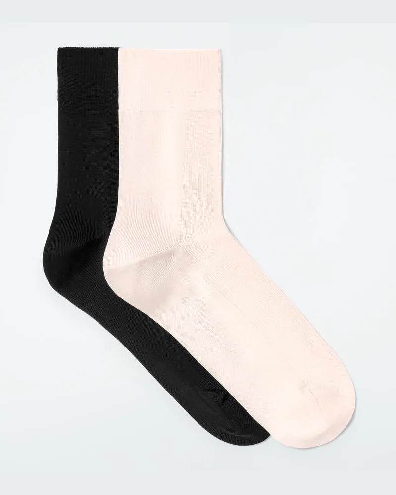 COS 2Er-Pack Socken Mit Gerippter Partie Rosa