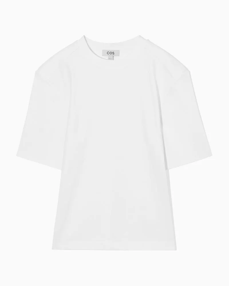 COS Schmales Tailliertes T-Shirt Weiß