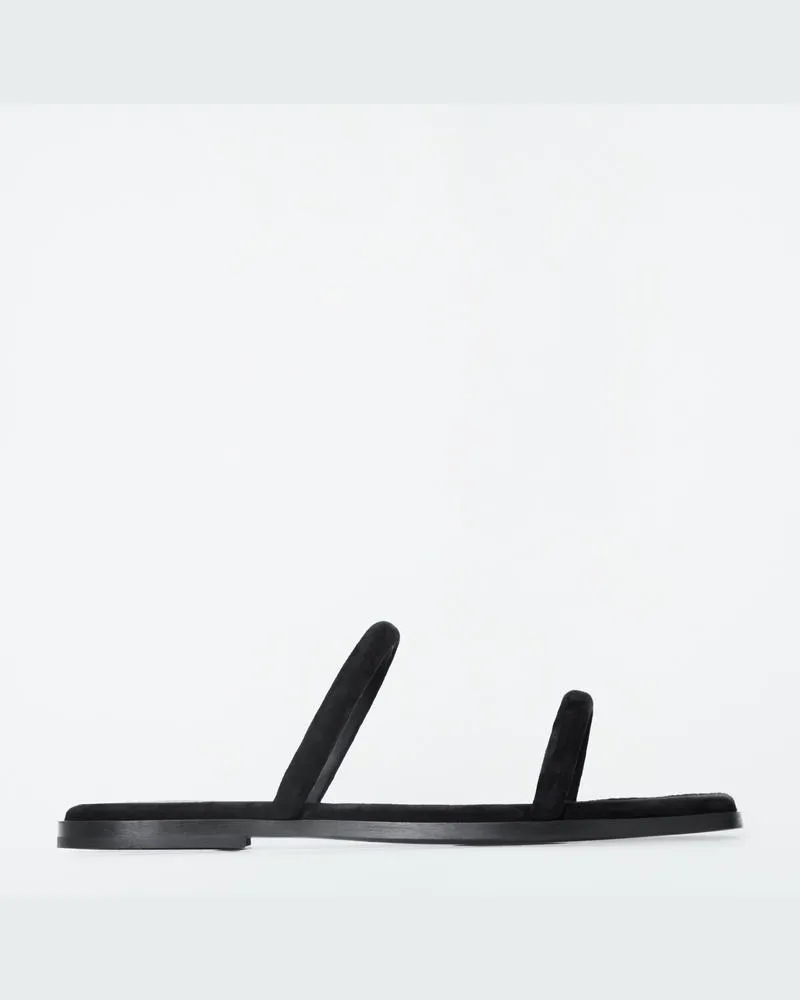 COS Minimalistische Sandalen Aus Veloursleder Schwarz