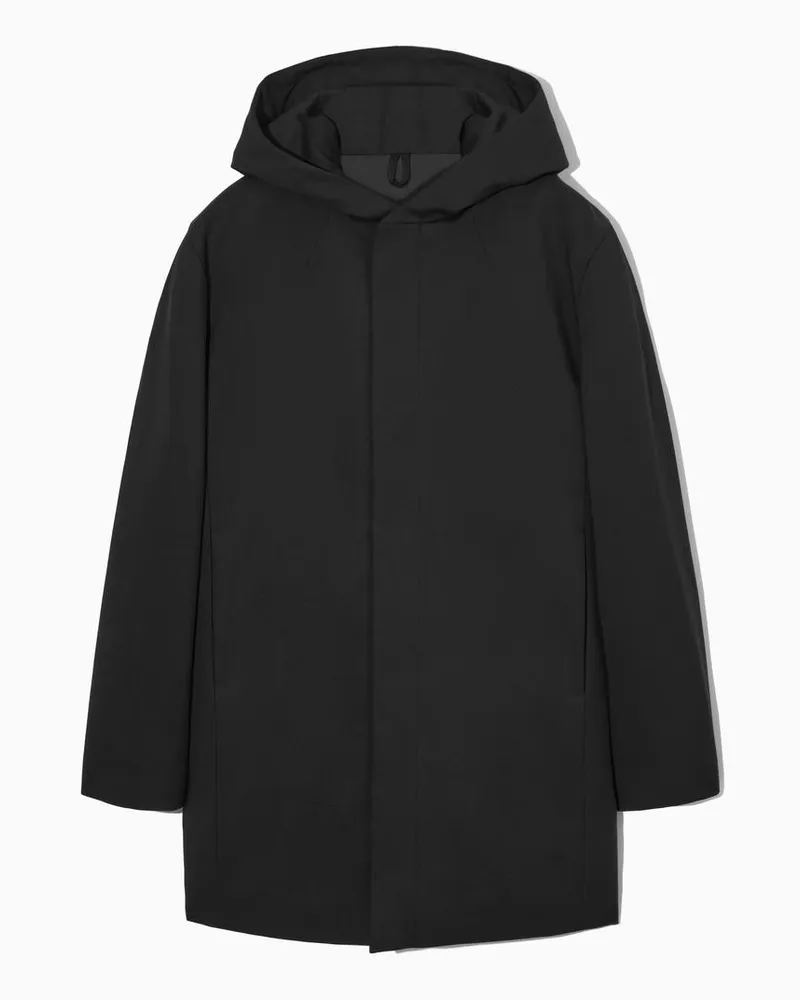 COS Wattierter Parka Mit Kapuze Schwarz