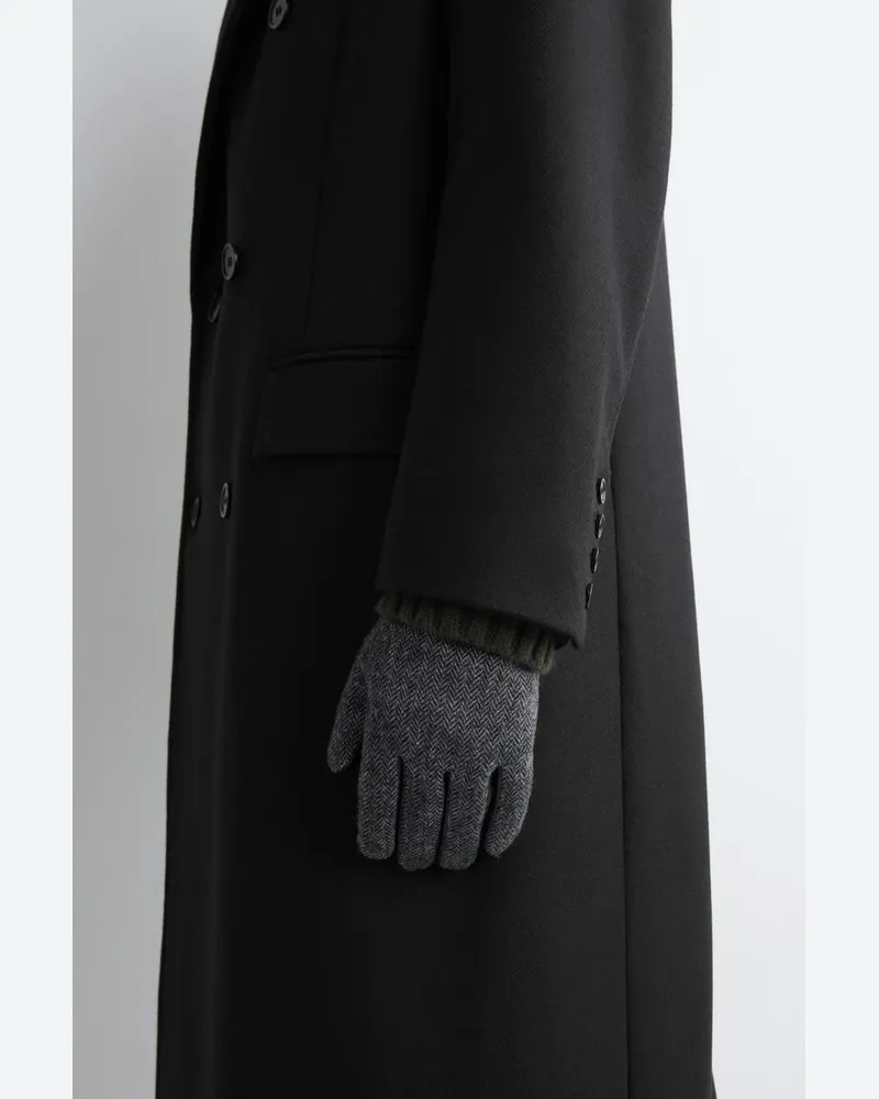 COS Lederhandschuhe Mit Kaschmirfutter Grau