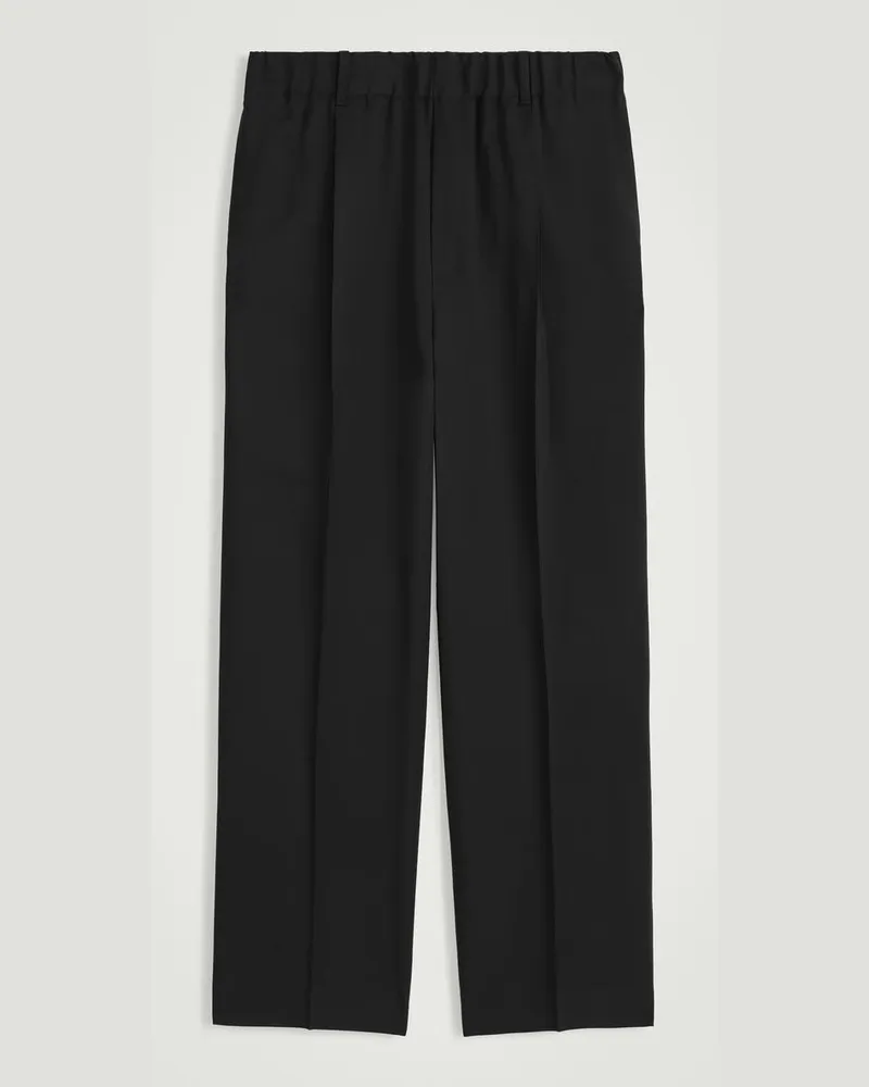 COS Hose Aus Woll-Twill Mit Falten Schwarz