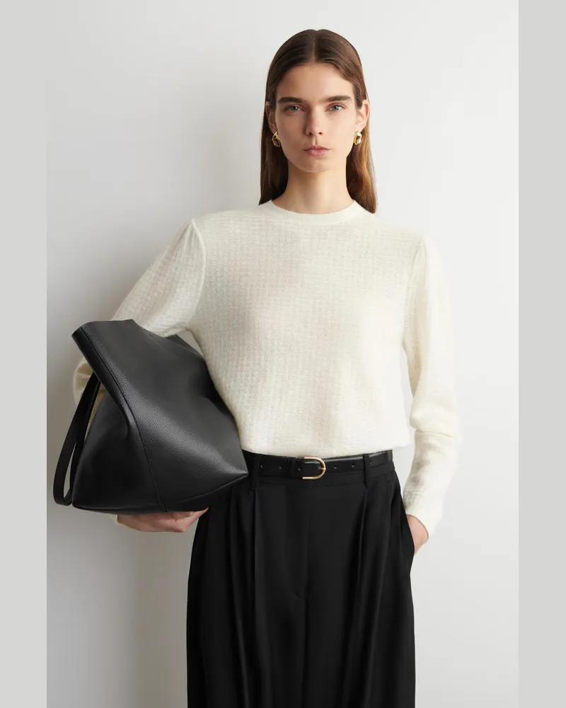 COS Pullover Aus Mohair-Mix Mit Zickzackmuster Weiß