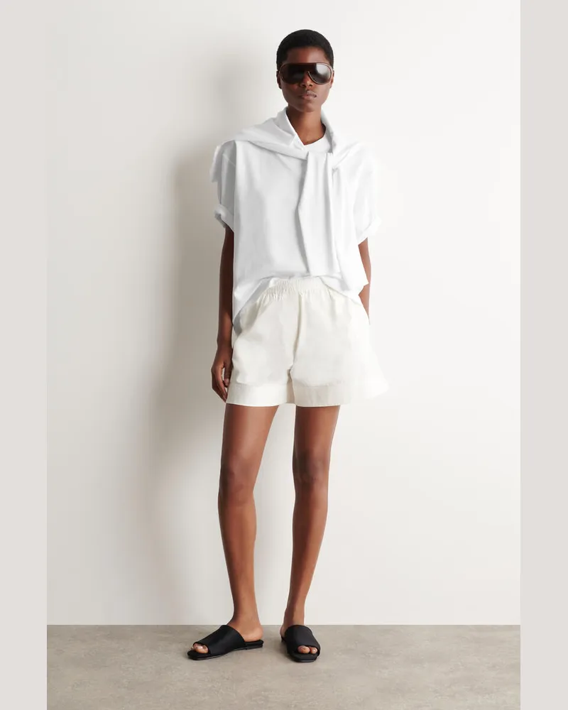 COS Baumwollshorts Mit Elastischem Bund Weiß