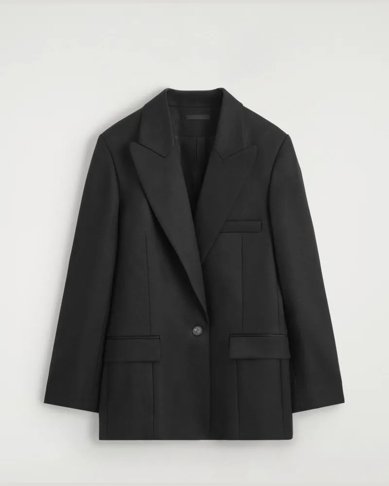 COS Taillierter, Eleganter Wollblazer Schwarz