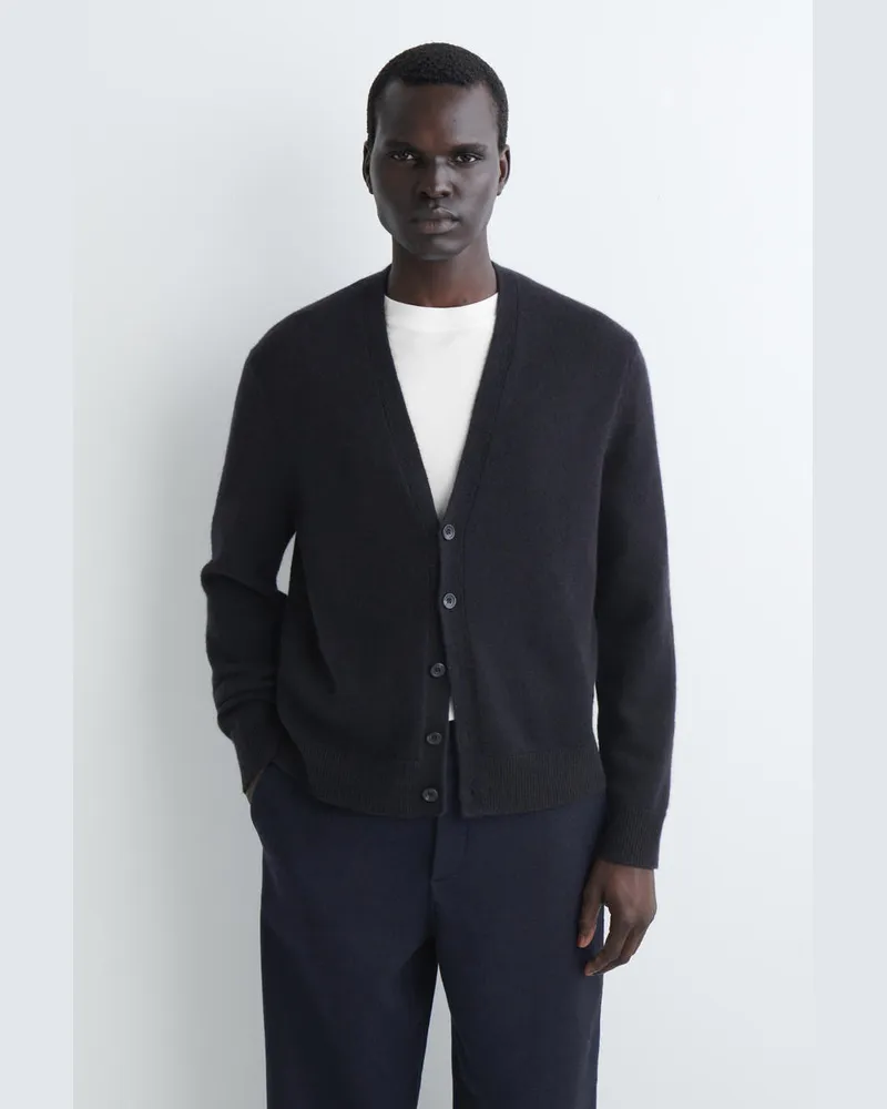 COS Strickjacke Aus Kaschmir Mit V-Ausschnitt Blau