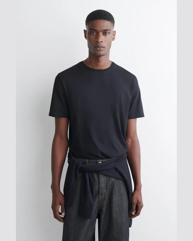 COS Baumwoll-T-Shirt Mit Rundhalsausschnitt Blau