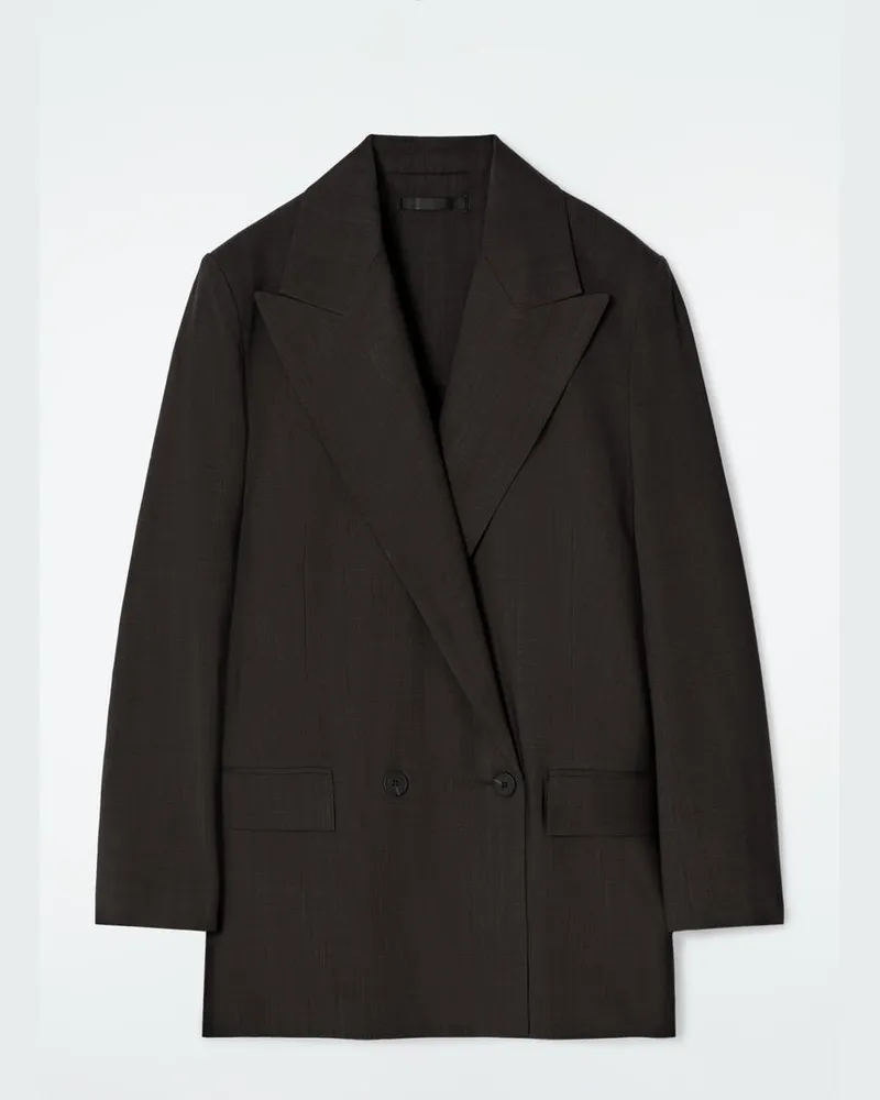 COS Fliessender Doppelreihiger Wollblazer Braun