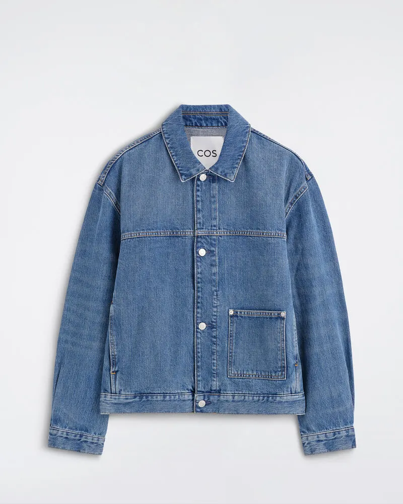 COS Hemdjacke Aus Denim Blau
