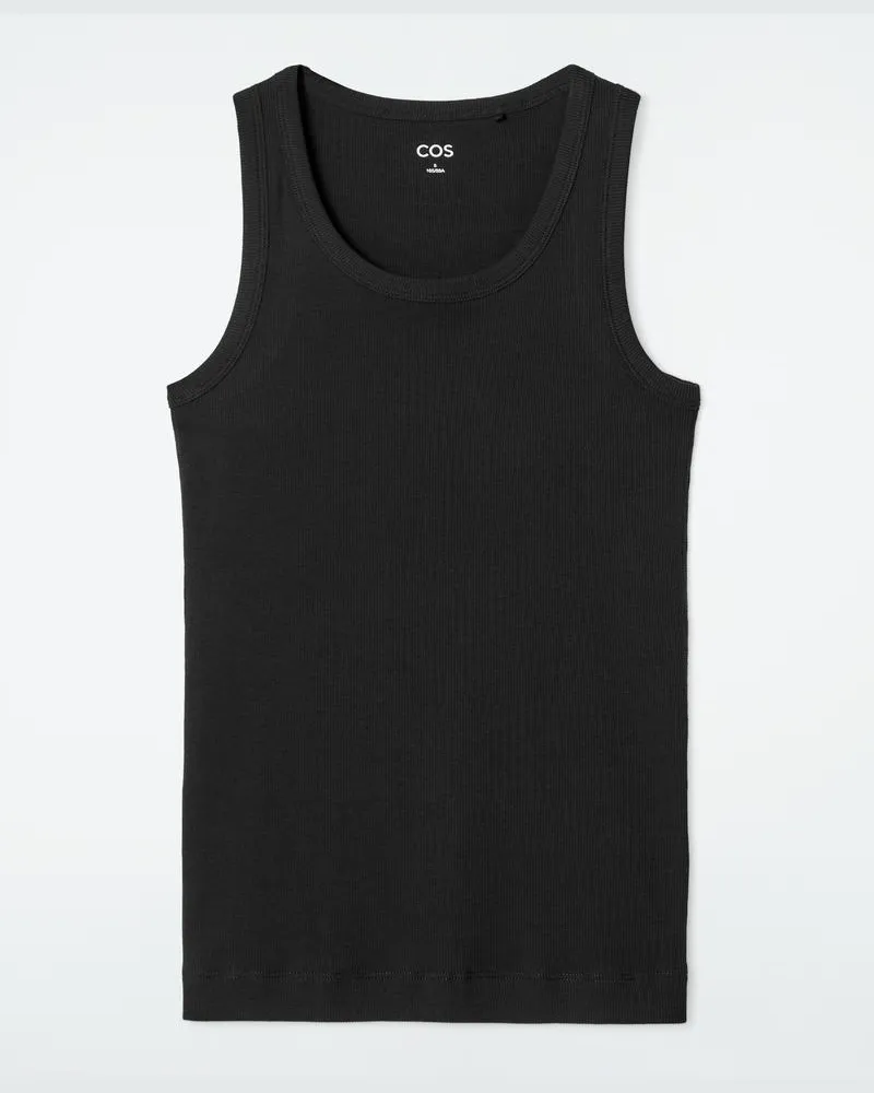 COS Geripptes Tanktop Schwarz