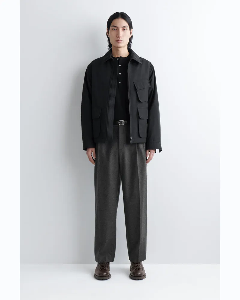 COS Gefütterte Harrington-Jacke Aus Nylon Schwarz