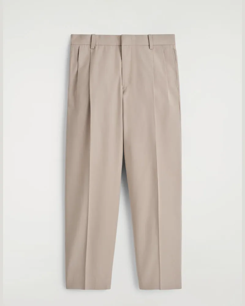 COS Hose Aus Baumwoll-Twill Mit Geradem Bein Beige