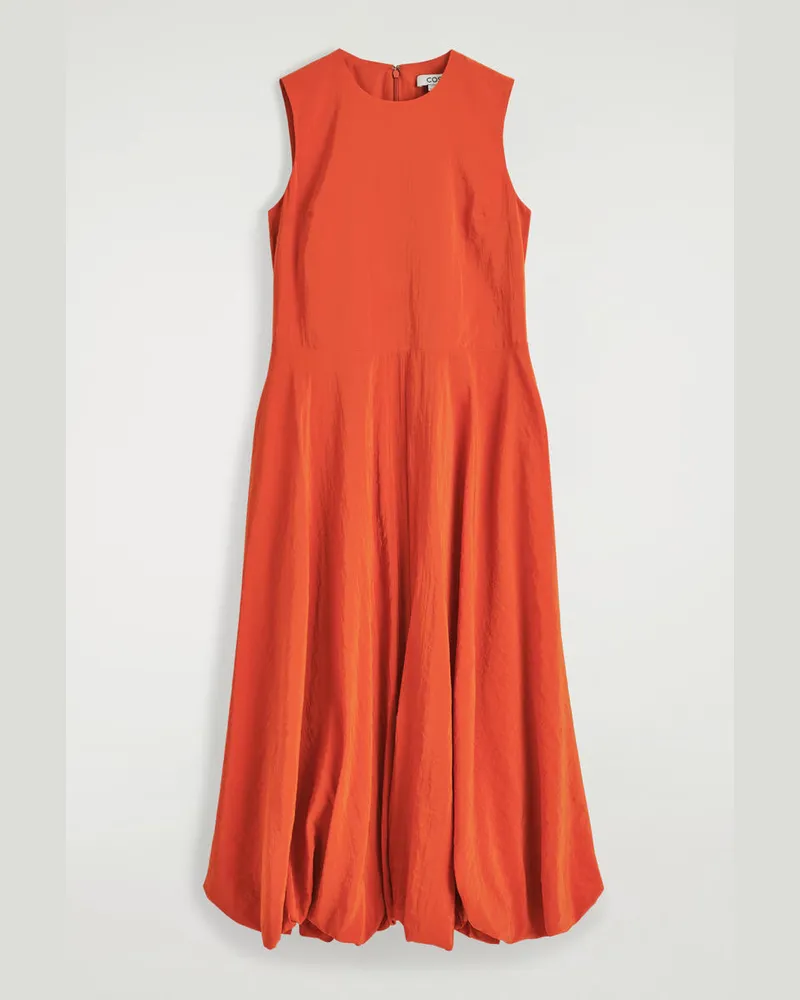 COS Ärmelloses Midikleid Mit Bubble-Saum Orange
