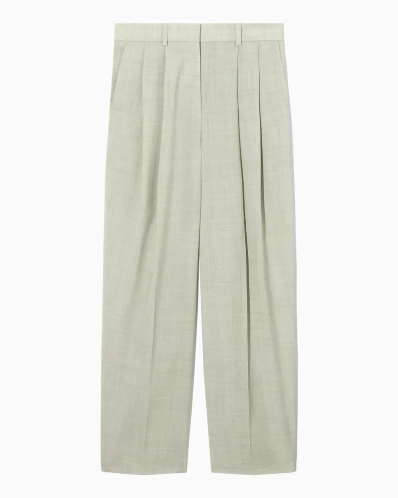 COS Lockere Elegante Wollhose Mit Weitem Bein Beige