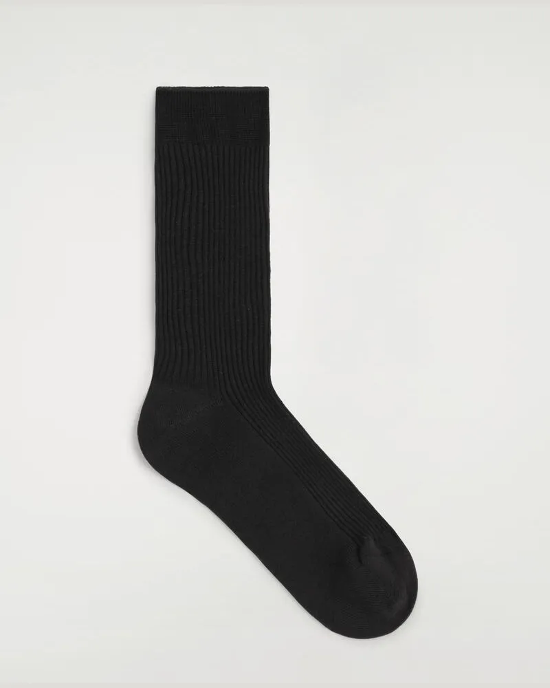 COS Gerippte Socken Aus Seide Schwarz