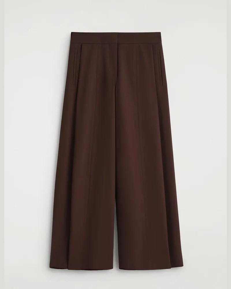 COS Lockere Hose Aus Woll-Mix Mit Weitem Bein Rot