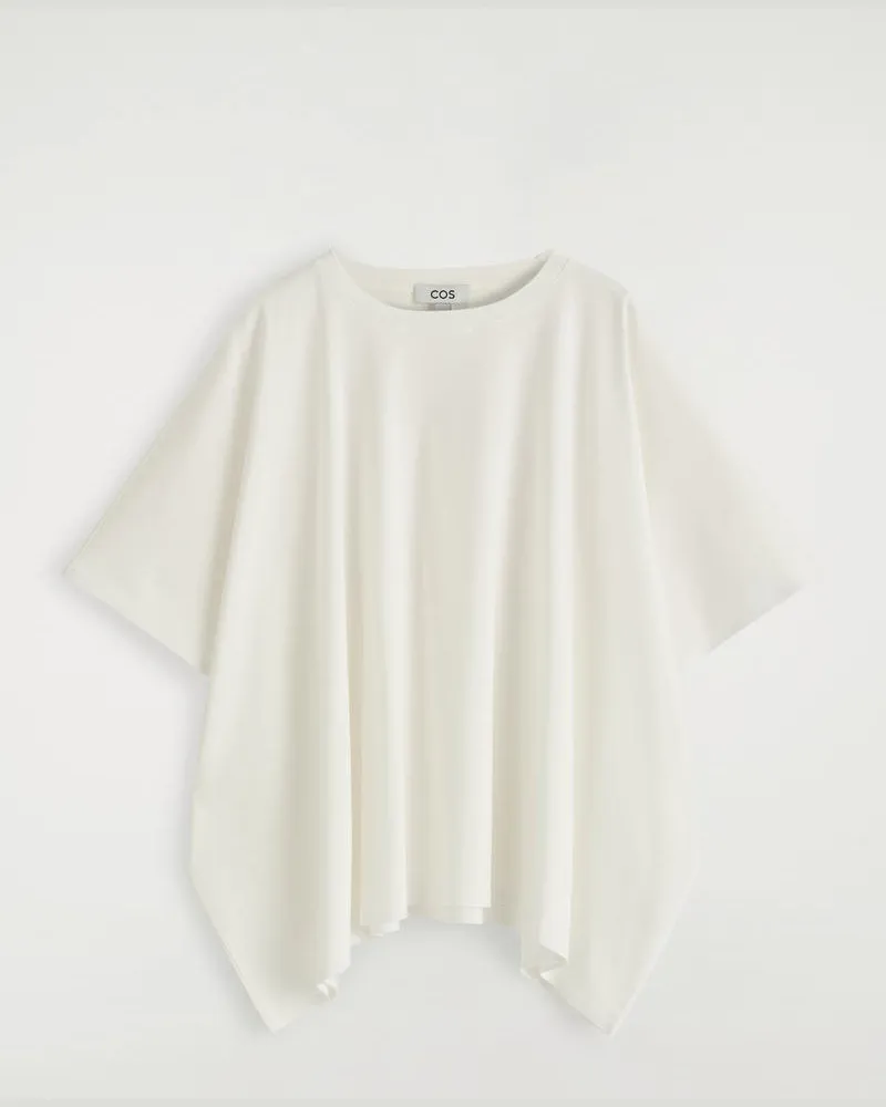 COS Oversized-T-Shirt Aus Seide Mit Fledermausärmeln Weiß