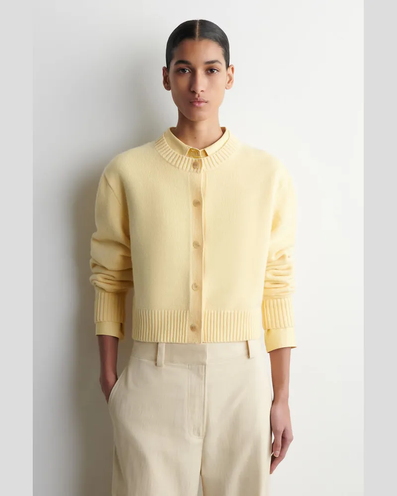 COS Strickjacke Aus Merinowolle Gelb