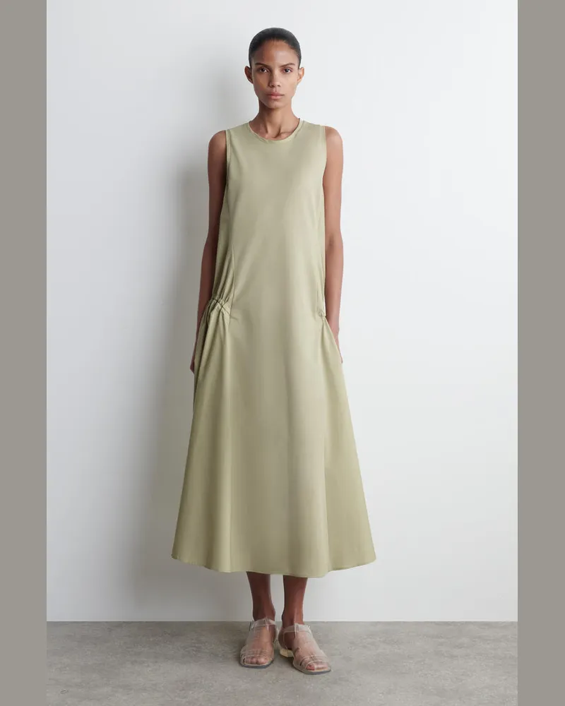 COS Midikleid Mit Seitlichen Raffungen Grün