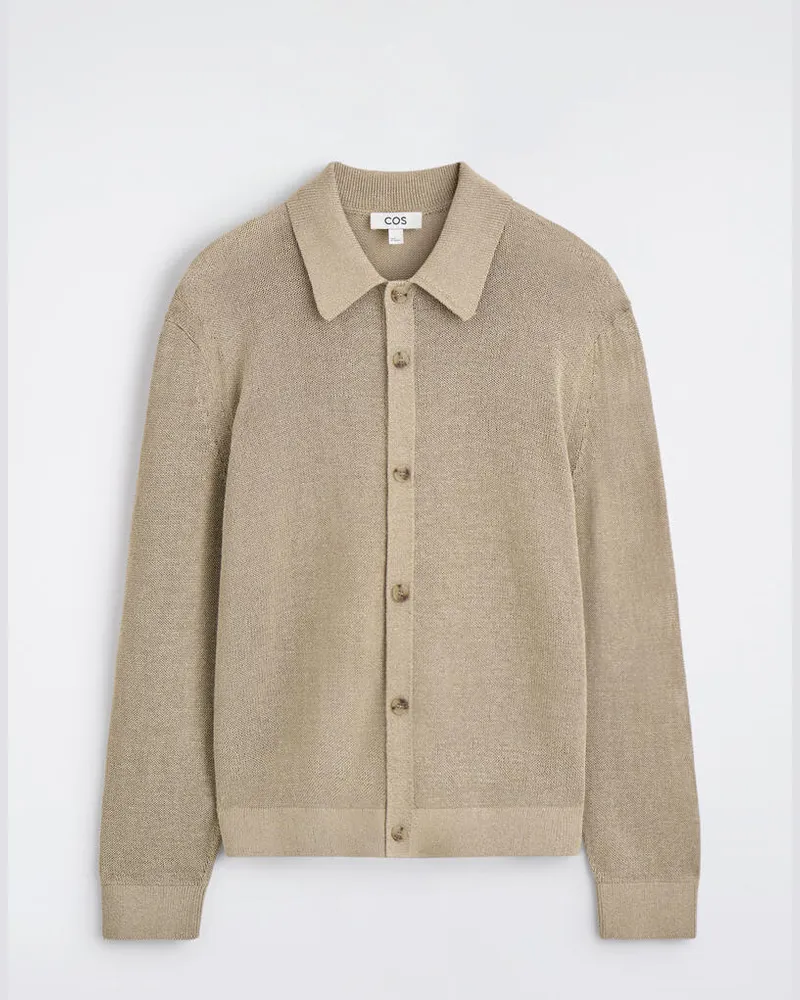 COS Strickjacke Aus Baumwoll-Papier-Mix Beige
