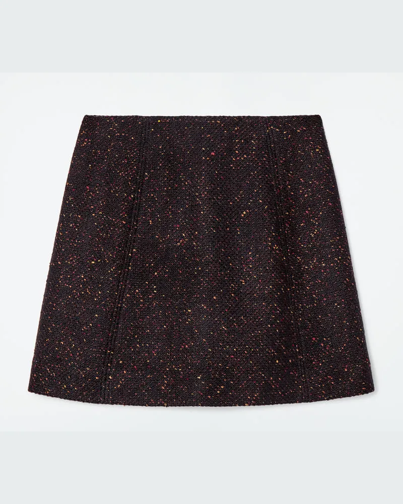 COS Minirock Aus Gesprenkeltem Woll-Mix Schwarz