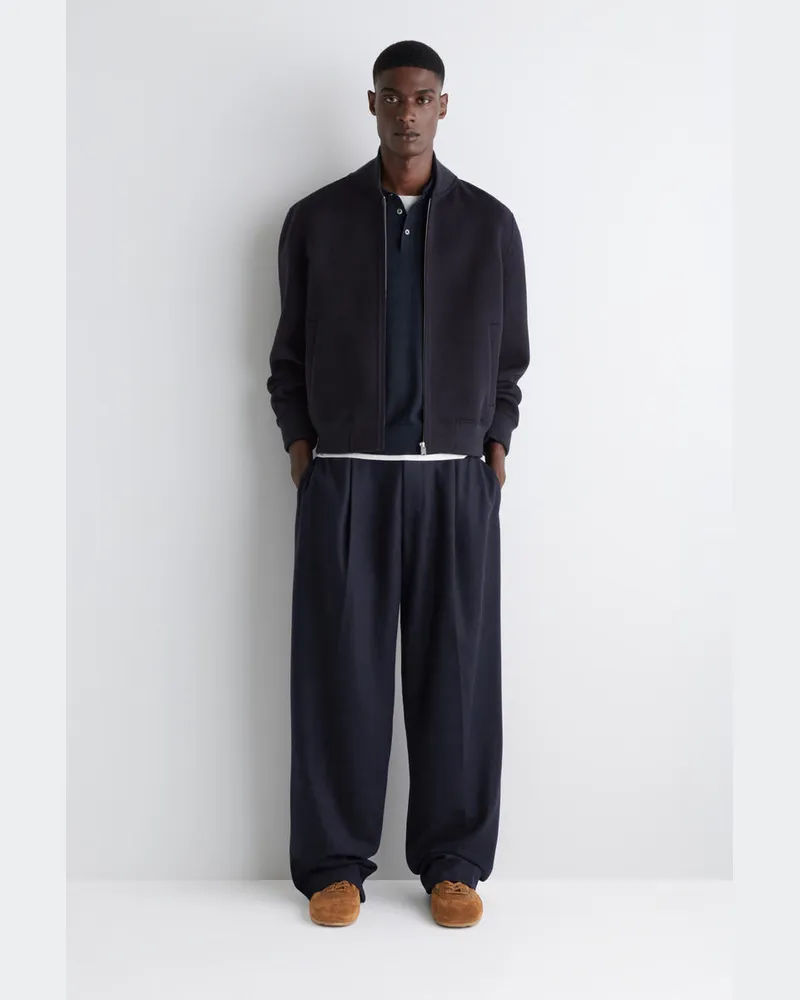 COS Bomberjacke Aus Wolle Blau