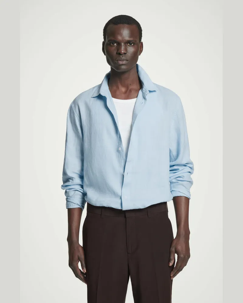 COS Lockeres Leinenhemd Blau