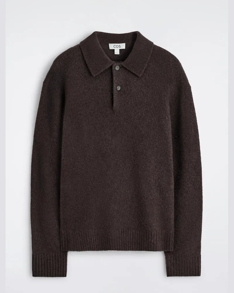 COS Poloshirt Aus Gebürsteter Wolle Braun