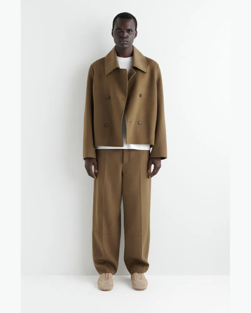 COS Hose Aus Doubleface-Wolle Mit Barrel-Bein Braun