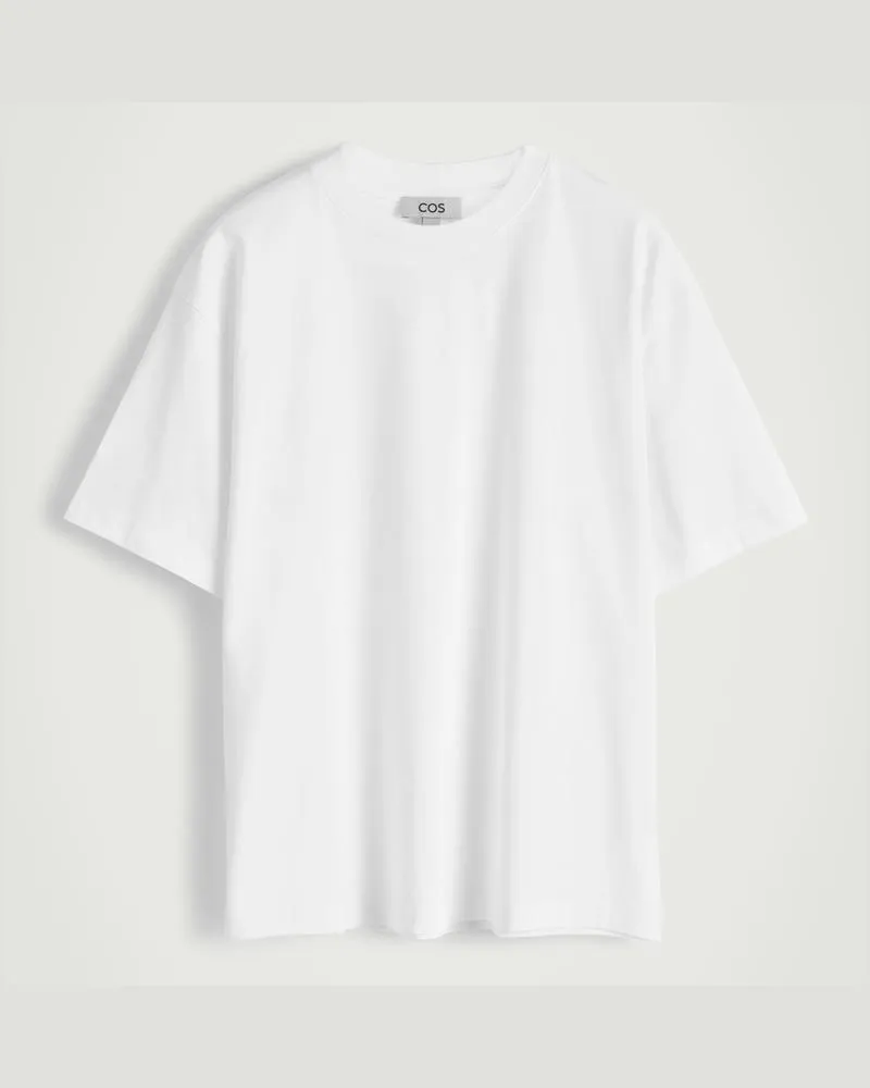 COS Lockeres Leichtes Baumwoll-T-Shirt Weiß