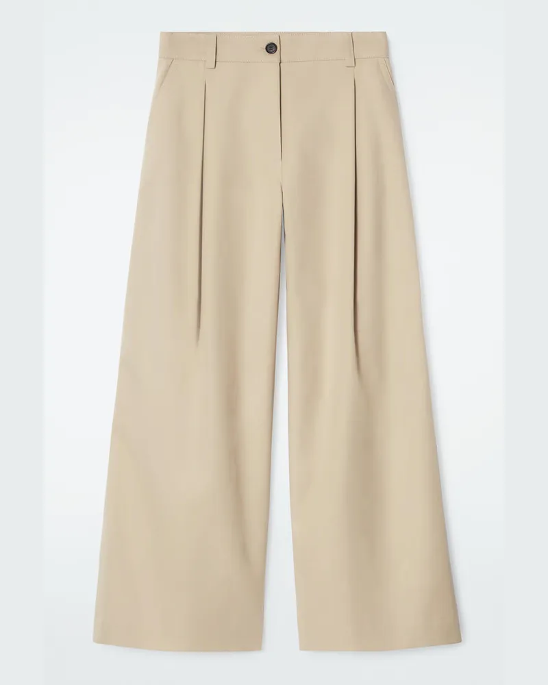 COS Baumwollhose Mit Weitem Bein Beige