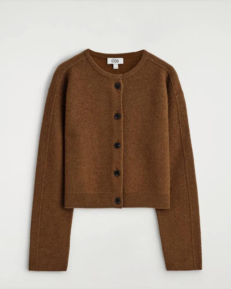 COS Strickjacke Aus Kochwolle Braun
