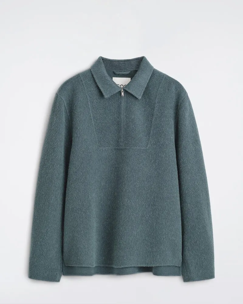 COS Hemdjacke Aus Doubleface-Woll-Mix Türkis