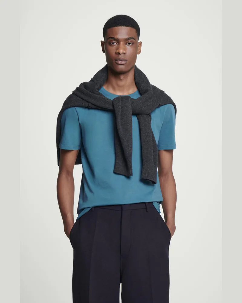 COS T-Shirt Aus Baumwolle Mit Normaler Passform Blau