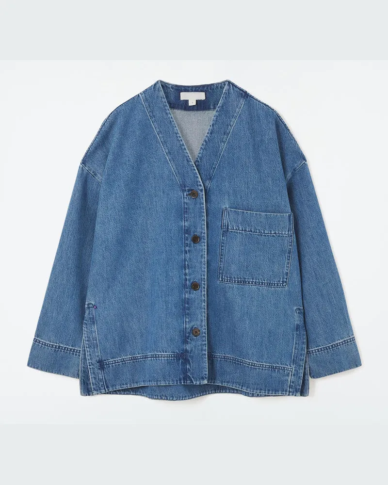 COS Jeanshemd Mit V-Ausschnitt Blau