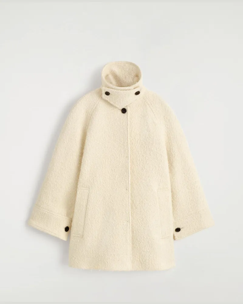 COS Kurzmantel Mit Kragen Und Fischgrätmuster Beige