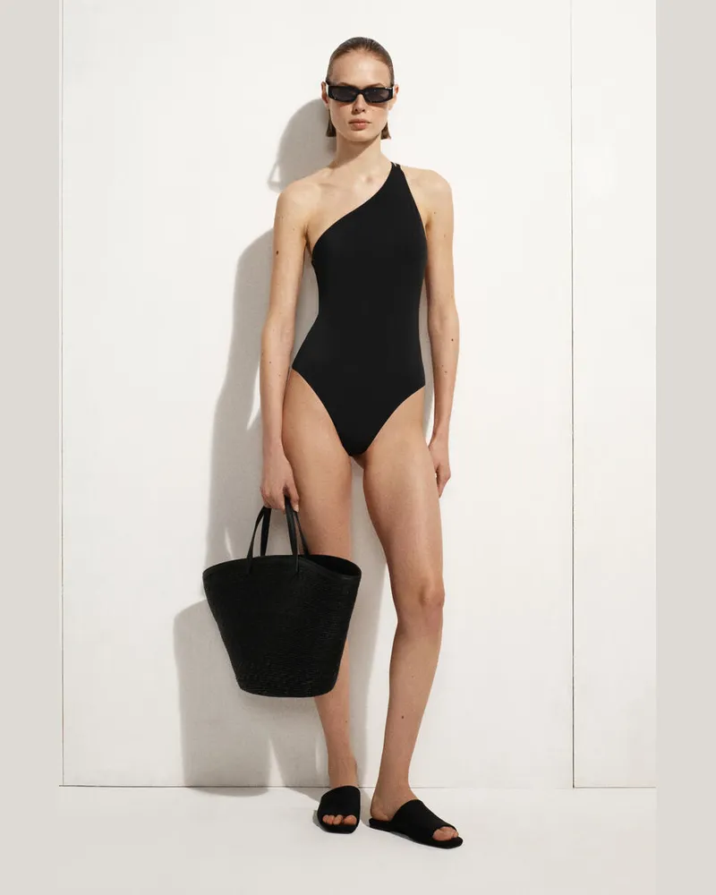 COS Asymmetrischer Badeanzug Aus Doubleface-Material Schwarz